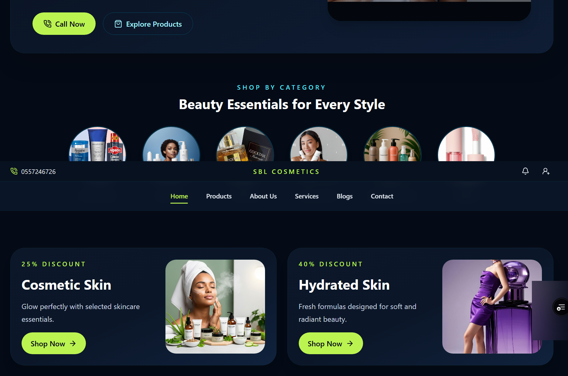SBL COSMETICS dashboard