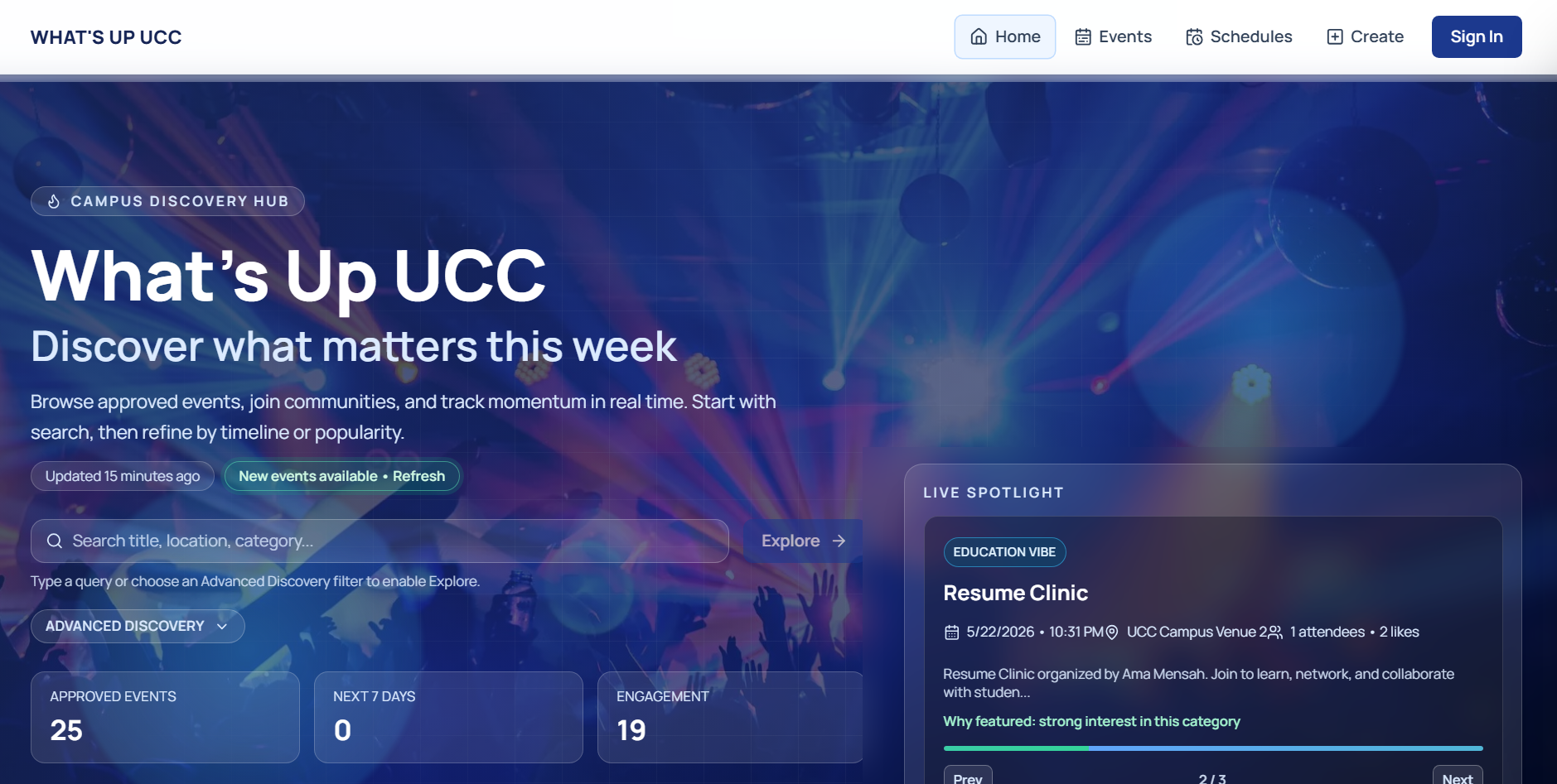 WHATSUPUCC dashboard