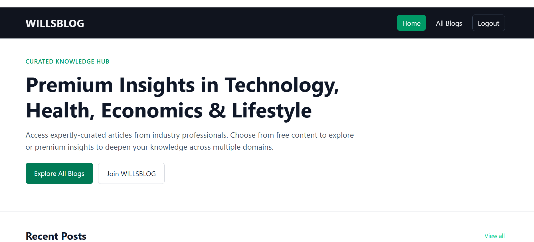 WILLSBLOG dashboard